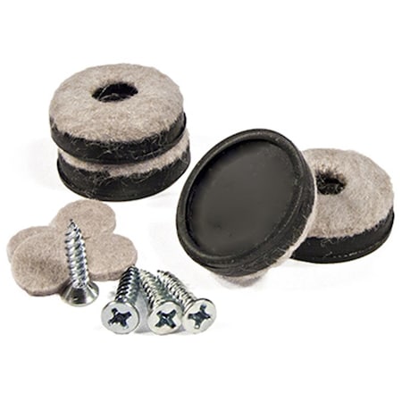 Convenience Concepts 1 in. TruGuard Round Heavy Duty Furniture Glides with Felt Bottom, 4PK HI2668674